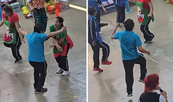 Profesor de matemáticas deja boquiabiertos a sus alumnos al lucirse bailando en fiesta navideña escolar: “Se equivocó de profesión”