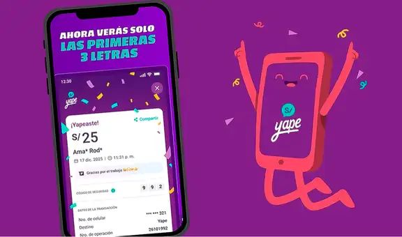 Yape actualiza su app: ahora solo verás las tres primeras letras del nombre al hacer un yapeo