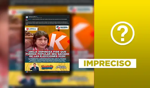 Delia Espinoza no pidió excluir a Fuerza Popular de las Elecciones Generales 2026 en diciembre de 2025