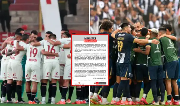 Ministerio del Interior advierte a Alianza Lima y Universitario por la Noche Crema y Blanquiazul: "Los clubes evalúen la reprogramación"