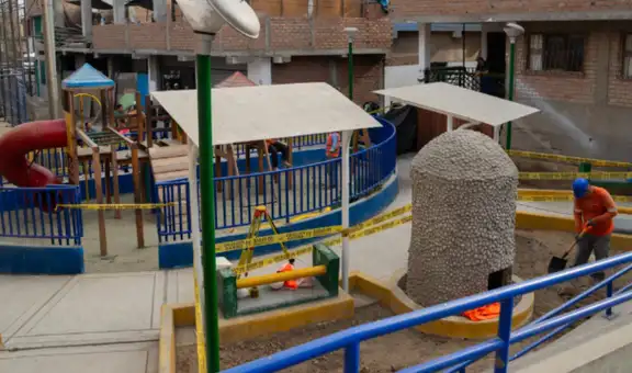 San Martín de Porres retoma obra abandonada y avanza con primer parque en la historia del cerro La Milla: juegos, iluminación y áreas verdes