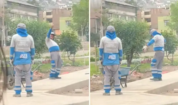 Trabajador municipal de Ate conquista TikTok al bailar tunantada en pleno parque y usuarios reaccionan: "Que le suban el sueldo"