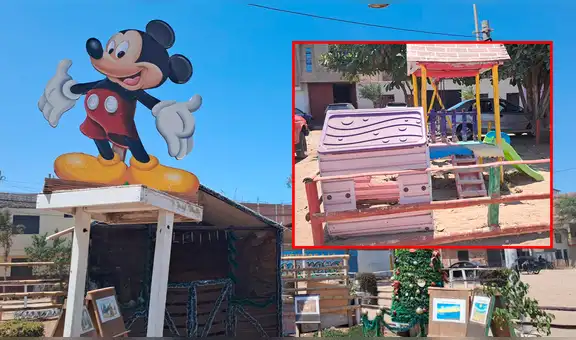 Chiclayo: vecinos construyen sus propios juegos para niños ante la ausencia de la Municipalidad
