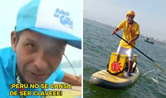 Heladero peruano revela que aprendió paddle para vender sus productos en el mar: "La idea se me ocurrió"