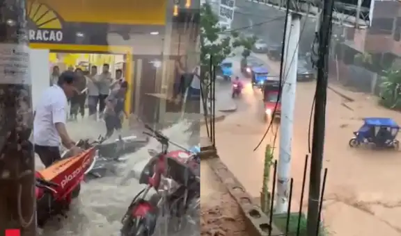 Lluvia torrencial en Tarapoto provoca inundaciones en calles, comercios y principales vías de la ciudad