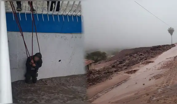 Dos hombres se salvan de ser arrastrados por huaico en Arequipa