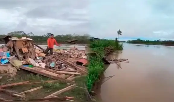 Crecida del río Ucayali arrasa con 65 viviendas y deja más de 100 damnificados en Loreto