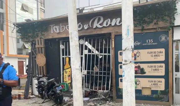 Atentan con explosivos a dos sedes de licorería Tabaco y Ron en Trujillo