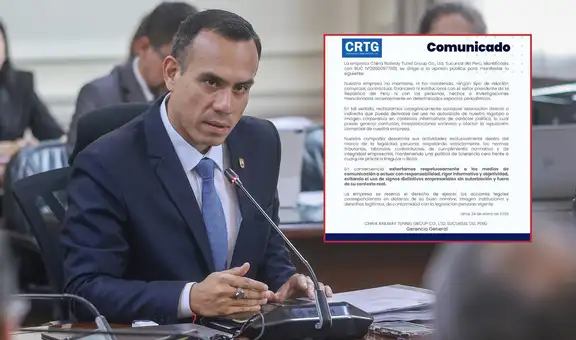 Empresa China Railway Tunnel Group Co. niega haber tenido relación alguna con el presidente Jose Jerí