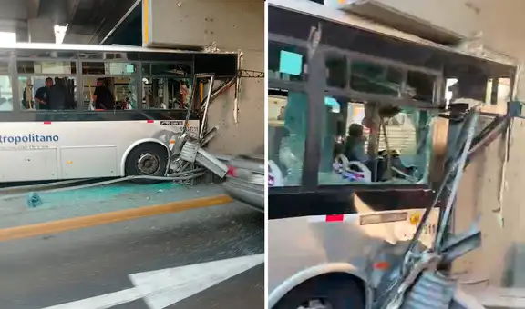 Bus del Metropolitano choca contra puente en La Victoria: reportan heridos e intenso tráfico en la Vía Expresa