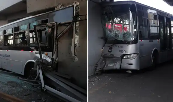 Bus del Metropolitano choca contra puente en estación México: reportan 35 heridos e intenso tráfico en la Vía Expresa