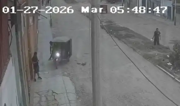 Chiclayo: delincuentes en mototaxi atropellan a ciudadano para robarle su celular