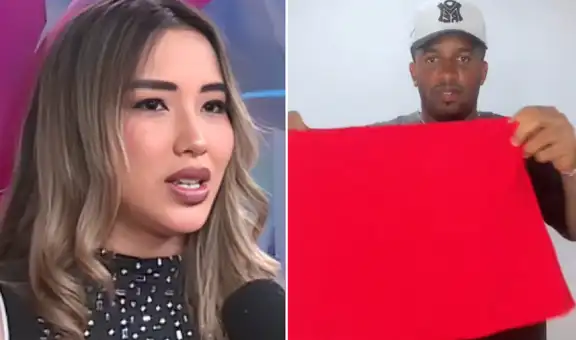 Xiomy Kanashiro reacciona a video viral en el que Jefferson Farfán la apoya vendiendo ropa: "Como lo amo"