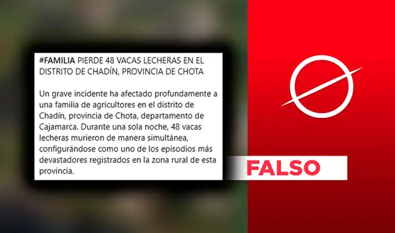Noticia de mortandad de 48 vacas lecheras en Cajamarca es falsa: SENASA lo confirma