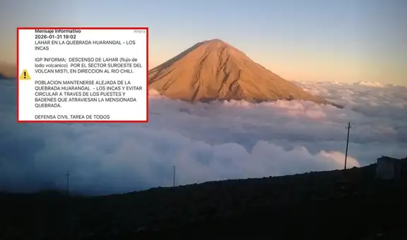Volcán Misti registra descenso de lodo volcánico y activa alerta en quebrada de Arequipa: IGP recomienda a la población mantenerse alejada