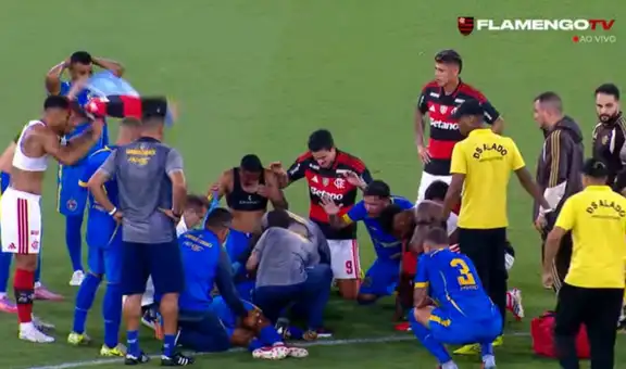 Alexandre Souza, compañero de Alexander Lecaros en Brasil, convulsionó en pleno partido contra Flamengo: jugadores se pusieron a rezar