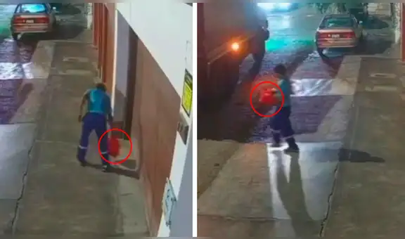 Trabajador de limpieza pública se salva de morir tras recoger bolsa con explosivos en Trujillo