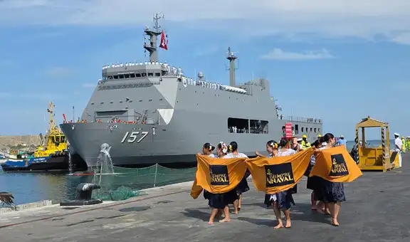 Ceremonia de arribo en Paita: llegan las unidades navales “Paita” y “Bolognesi”