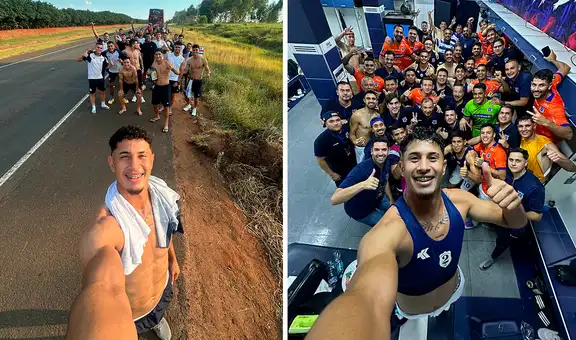 2 de Mayo celebró en vestuario de Matute recreando foto del percance con su bus: "No es cómo empieza, sino cómo termina"
