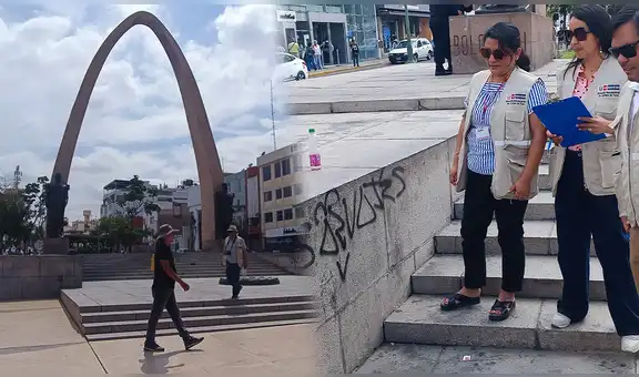 Tacna: barristas de Alianza Lima vandalizan Arco Parabólico y dejan más de 100 pintas en el centro histórico