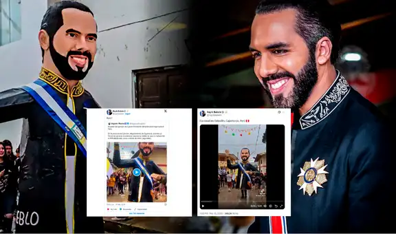 Nayib Bukele comparte en su cuenta de X la imagen de su muñeco gigante en carnaval de Cajamarca
