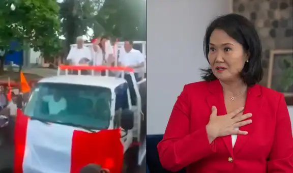 Keiko Fujimori: lanzan un globo con agua en su cara durante campaña presidencial en Iquitos
