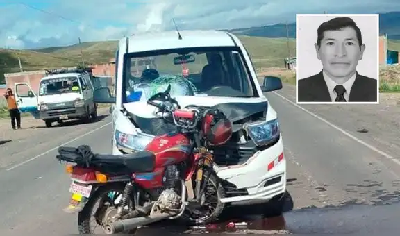 Padre de familia fallece tras chocar su moto contra miniván en Puno