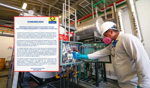 Osinergmin autoriza a industrias cambiar de GNV a otros combustibles tras la restricción de gas natural