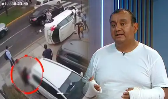 Chofer atropella a hombre que iba por la vereda en Jesús María y termina volcado al chocar con otro auto