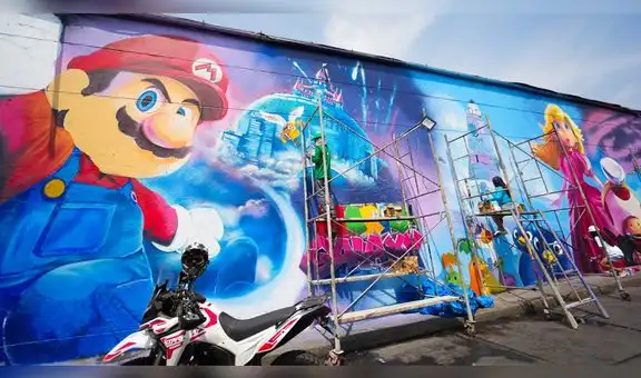 Super Mario Galaxy deslumbra en Perú con un mural impresionante por el MAR10 DAY