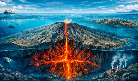 Un coloso dormido bajo el océano: el supervolcán submarino que mide casi 5.000 metros y supera 9 veces el tamaño de Lima