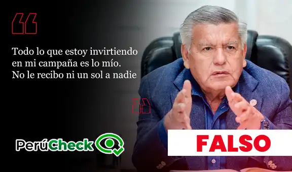 Es falso que la campaña de César Acuña sea financiada solo por él