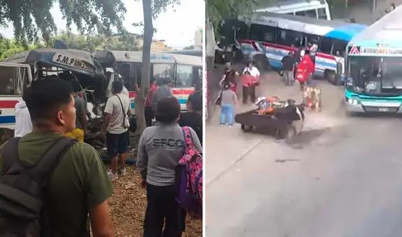 Triple choque en Los Olivos: custer pierde el control e impacta contra dos unidades de transporte público