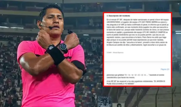 Informe del árbitro Michael Espinoza señala actos racistas de hinchas de Universitario contra Ángelo Campos: "Pude escucharlo yo mismo"
