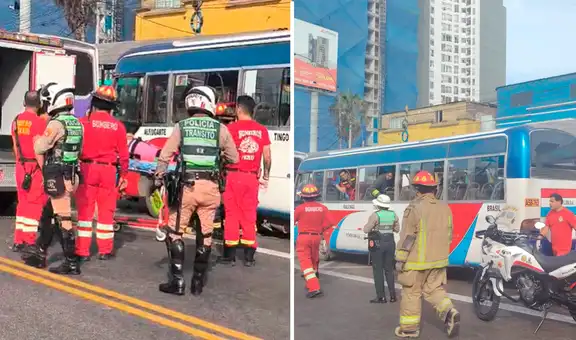 Choque entre cúster y bus de transporte público deja al menos 25 afectados en la avenida Brasil, en Jesús María