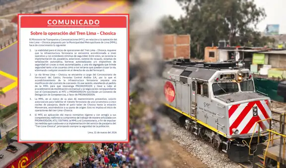 Tren Lima - Chosica: MTC aclara que aún no ha autorizado el inicio de operaciones tras falta de requisitos técnicos e infraestructura