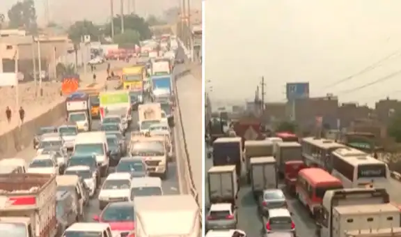 Accidente en Puente Piedra genera fuerte congestión vehicular en la Panamericana Norte