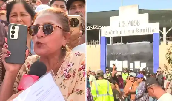 Ciudadanos en Lurín denuncian paralización del sufragio debido a que el material electoral no llegó al local: "Queremos votar"