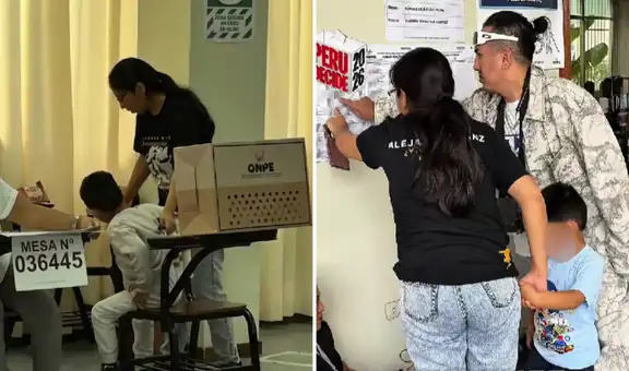 Joven elegida como miembro de mesa asistió con su hijo a la UNMSM para la jornada electoral 2026