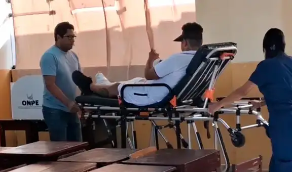 Hombre llegó en camilla a votar en Ica: ONPE le negó exoneración de la multa pese a fractura
