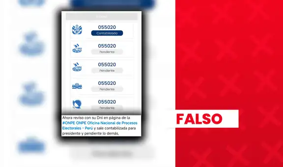 Es falso que puedas verificar si tu voto fue contabilizado en la plataforma de resultados de la ONPE: solo muestra resultados por mesa de sufragio