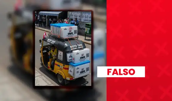 Es falso que la ONPE haya trasladado las actas electorales en una mototaxi: imagen fue generada con IA