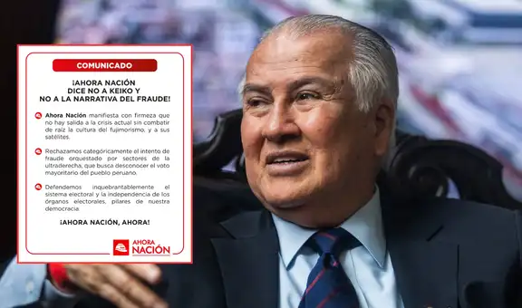 Ahora Nación: "Defendemos inquebrantablemente el sistema electoral"