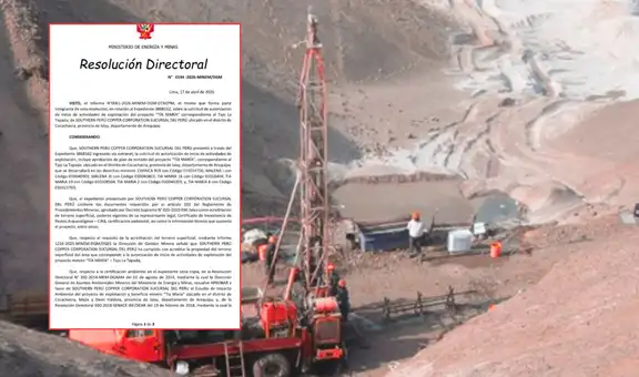 Tía María: Minem autoriza a Southern a iniciar primera etapa tras anulación previa