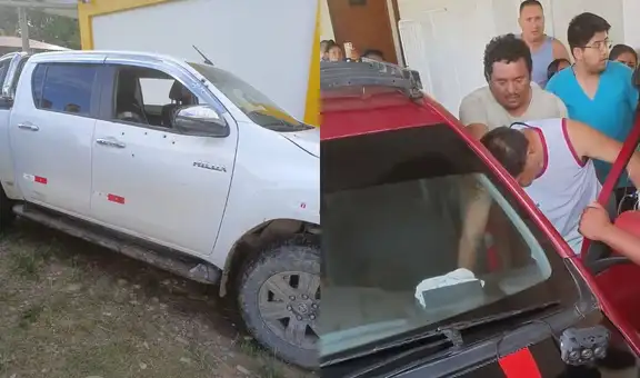 Delincuentes emboscan y disparan contra alcalde de Curimaná en Ucayali: camioneta quedó perforada