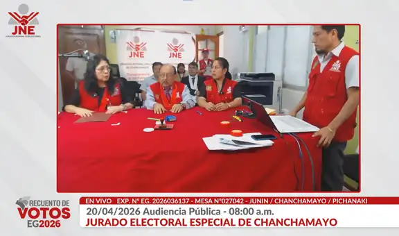 Primera audiencia de recuento de votos del JEE dio como ganador a Roberto Sánchez en una mesa en Chanchamayo