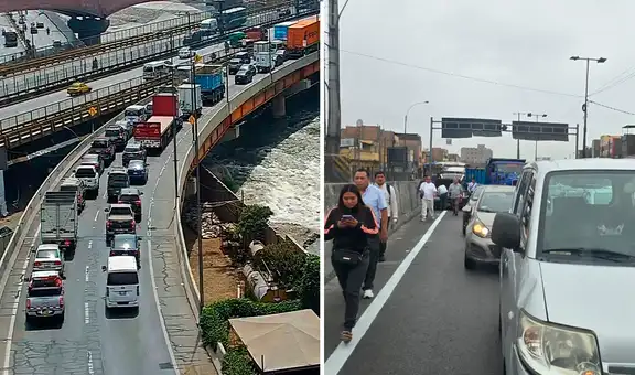 Intenso tráfico en Vía Evitamiento deja varados a buses de transporte público y pasajeros deciden caminar