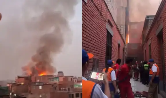 Incendio de código 3 en el Cercado de Lima consume almacén y genera intensa emergencia