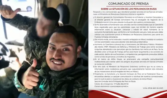 Cancillería pide información a Rusia sobre situación de peruanos: tomarán acciones por denuncias de trata de personas