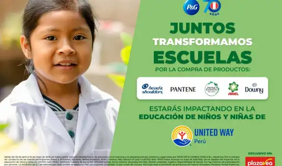 Juntos Transformamos Escuelas: P&G Perú conmemora su 70 aniversario impulsando la educación